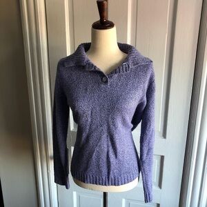 Karen Scott 90s Long Sleeve Polo Collar Sweater Size Medium